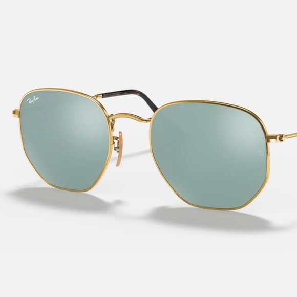 ✨ NWOT Gold Hexagonal Sunglasses | Ray-Ban - Picture 2 of 8